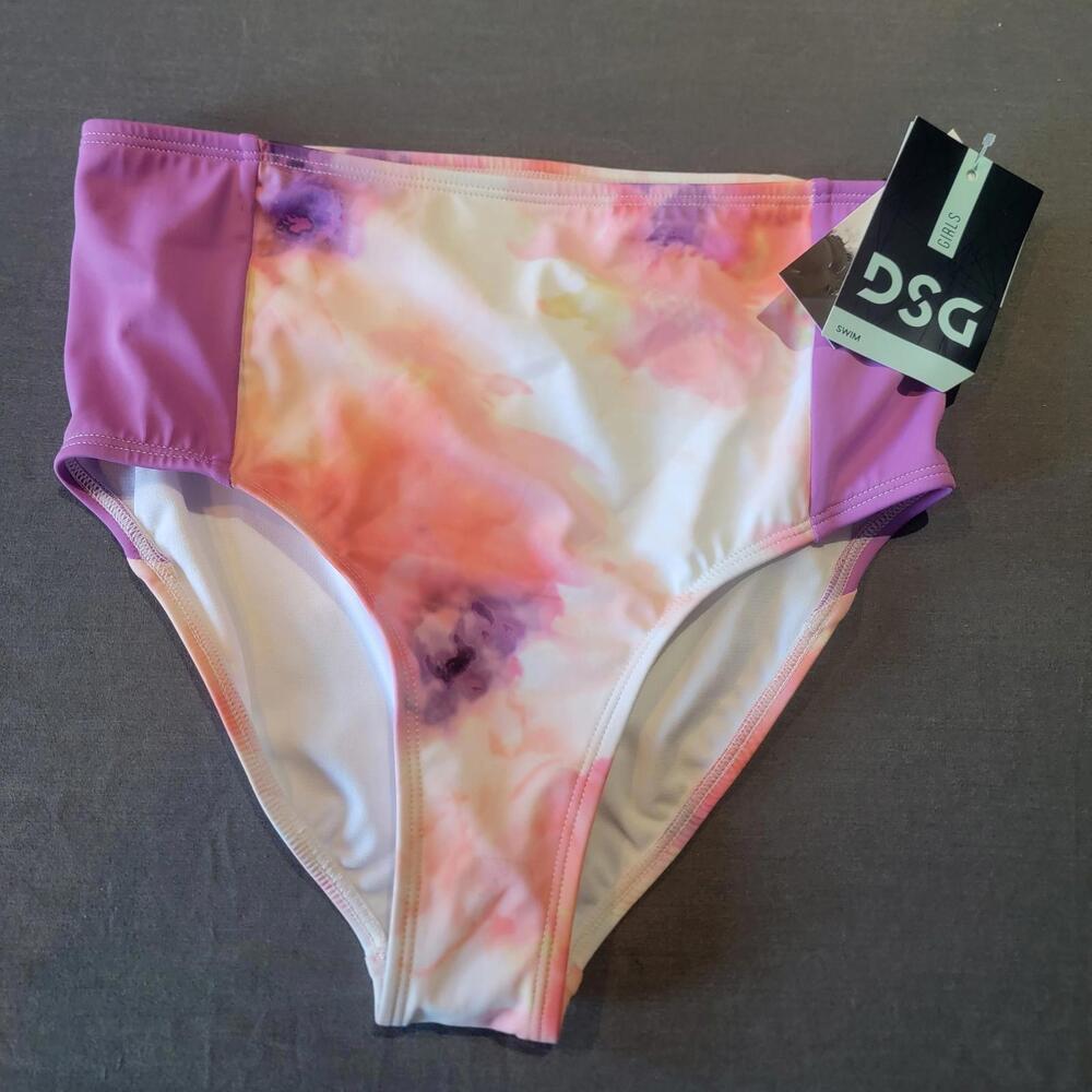 DSG Girls Swim Bottoms Inky Overdye Warm Sz L (10-12) New With Tags MSRP$17.99